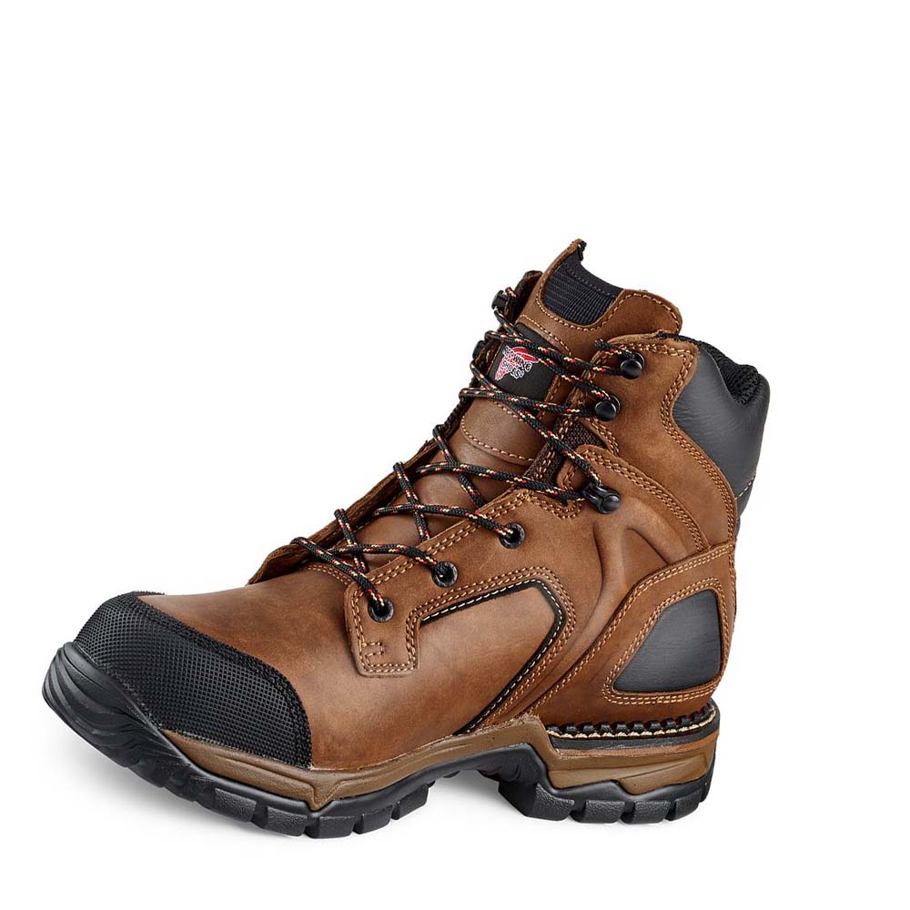 Red Wing 6-inch Soft Toe Men's Waterproof Boots Brown | ZA 407CTV